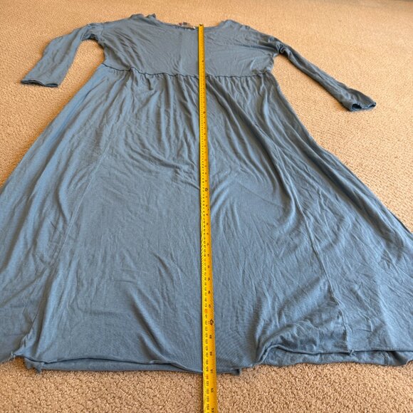 Free People Beach Maxi Dress Cameron Boho Oversized LS Blue MEDIUM #OB1675544 - Picture 10 of 16